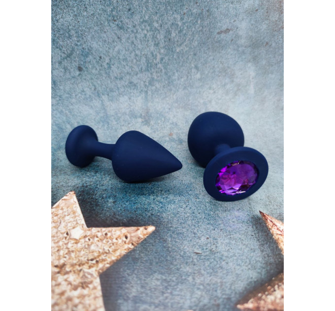 Анальная пробка с камнем Loveshop Blue Diamond