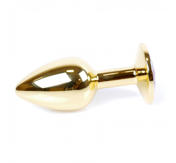 Анальная пробка с камнем Plug-Jewellery Gold PLUG- Dark Blue S