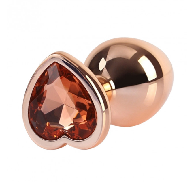 Анальна пробка золота CHISA MATRIX MONT із золотим каменем у формі серця, розмір S