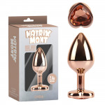 Анальна пробка золота CHISA MATRIX MONT із золотим каменем у формі серця, розмір S