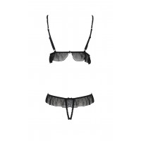 Боди с оборками и открытым доступом LEILA BODY black S/M - Passion