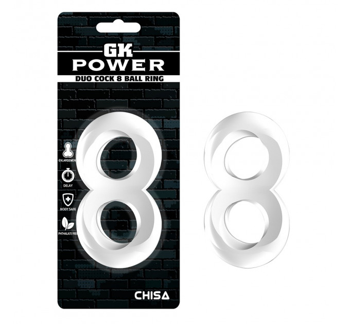 Эрекционное кольцо двойное Chisa GK Power Nust Bolts, прозрачный