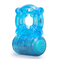 Эрекционное кольцо с вибрацией STAY HARD 5 FUNCTION COCK RING BLUE