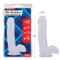 Фалоімітатор з яєчками Chisa Hi-Rubber 7.0 Inch Dildo на присосці, прозорий