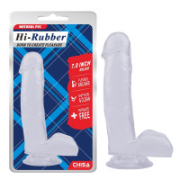Фаллоимитатор с яичками Chisa Hi-Rubber 7.0 Inch Dildo на присоске, прозрачный