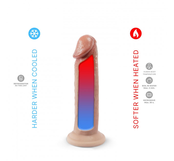 Фалоімітатор реалістичний Silexd Premium Real Skin Model 2 (7.5") на присосці, бежевий