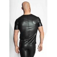 Футболка мужская со вставками сетки посредине Noir Handmade H029 черная, S