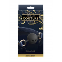 Кляп шар силіконовий NS Novelties Bondage Couture Ball, чорно-синій