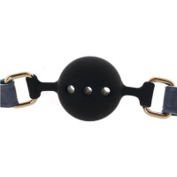 Кляп шар силіконовий NS Novelties Bondage Couture Ball, чорно-синій