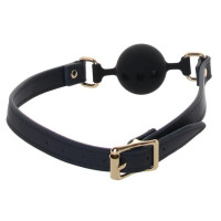 Кляп шар силіконовий NS Novelties Bondage Couture Ball, чорно-синій