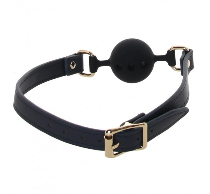 Кляп шар силиконовый NS Novelties Bondage Couture Ball, черно-синий