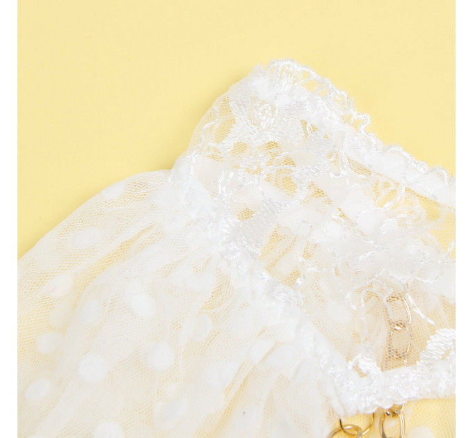 Комплект білизни Star Night ліф, пояс для панчіх та трусики, білий, S