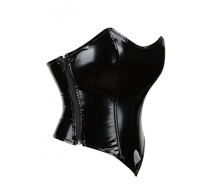 Корсет-топ Star Night з блискавкою та шнурівкою, трусики в комплекті, чорний, XS (без коробки)