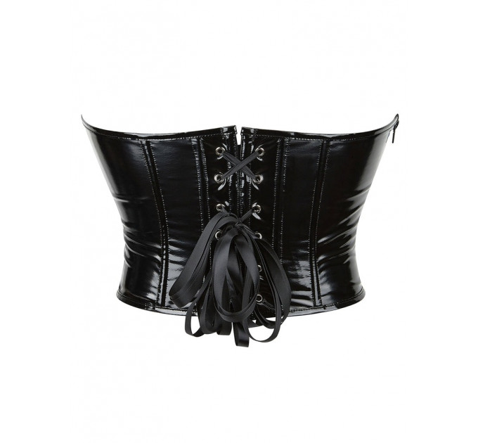 Корсет-топ Star Night з блискавкою та шнурівкою, трусики в комплекті, чорний, XS (без коробки)