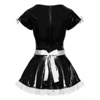 Костюм покоївки Black Level Vinyl Maid's Dress з вінілу, чорно-білий, M