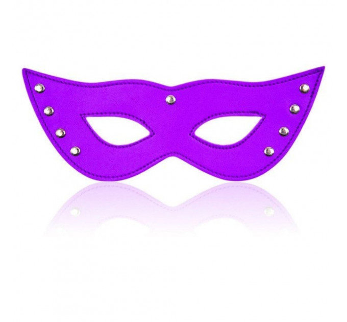 Маска с заклепками из кожзама DS Fetish EYE MASK фиолетовая