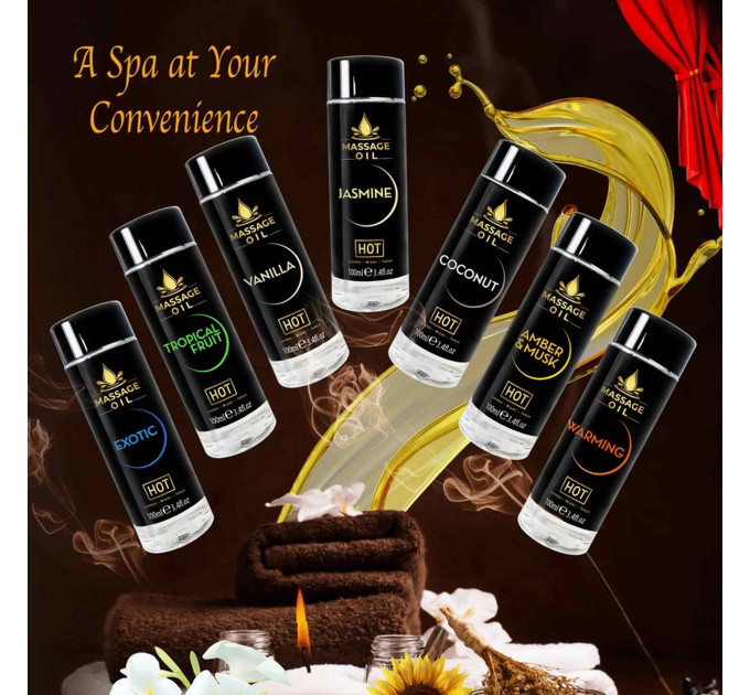Массажное масло HOT Massage Oil Tropical Fruit с ароматом тропических фруктов, 100 мл