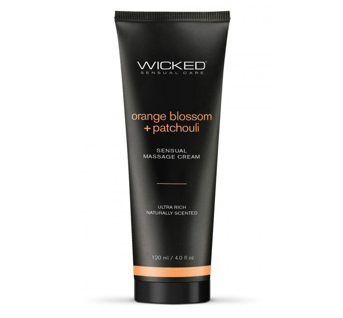 МАСАЖНИЙ КРЕМ WICKED SENSUAL 120 МЛ З АРОМАТОМ АПЕЛЬСИНОВОЇ КВІТКИ ТА ПАЧУЛІ