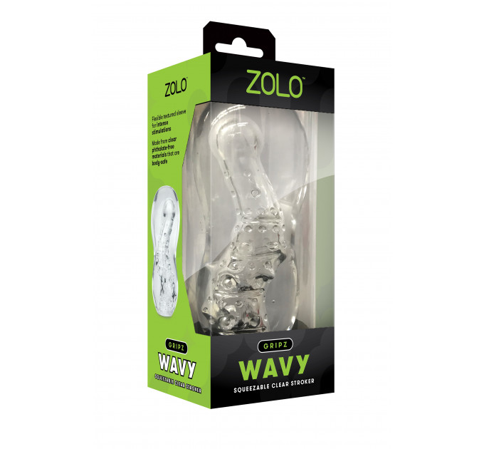 Мастурбатор прозорий ZOLO GRIPZ WAVY