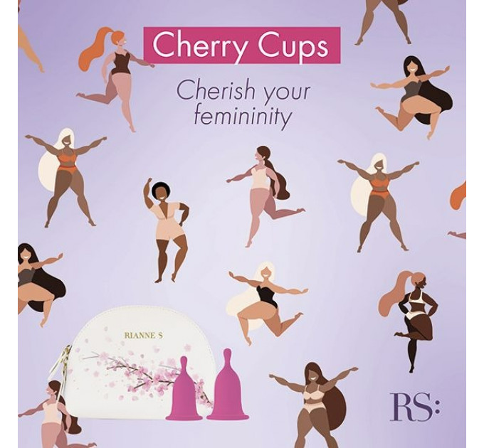 Менструальні чаші Rianne S Femcare Cherry Cup 2шт, в косметичці, рожев