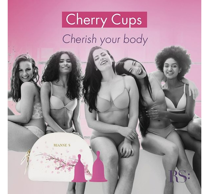 Менструальні чаші Rianne S Femcare Cherry Cup 2шт, в косметичці, рожев