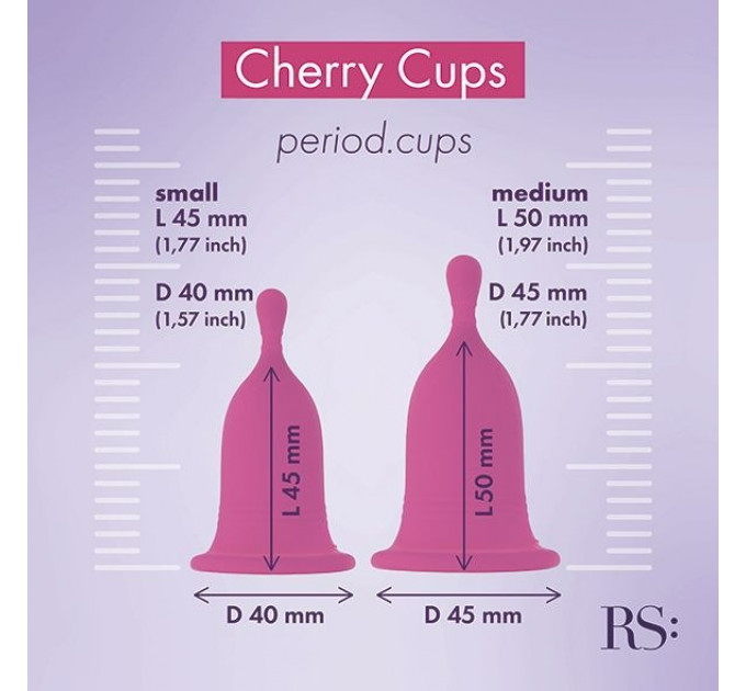 Менструальні чаші Rianne S Femcare Cherry Cup 2шт, в косметичці, рожев