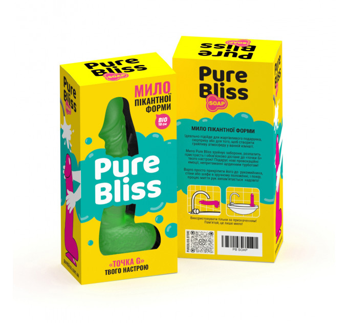 Мило член на присосці Pure Bliss BIG зелене, 18 см