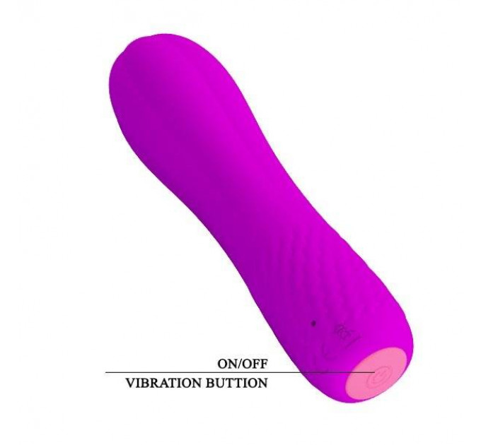 Мини-вибратор Pretty Love Alice, ребристый, розовый, 12 х 3 см