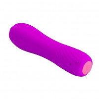 Мини-вибратор Pretty Love Alice, ребристый, розовый, 12 х 3 см