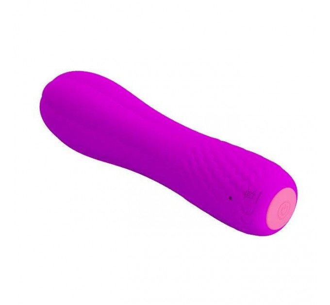 Мини-вибратор Pretty Love Alice, ребристый, розовый, 12 х 3 см