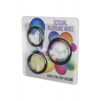 Набор эрекционных колец Alive Sensual Pleasure Rings черные