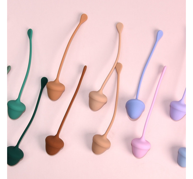 Набор вагинальных шариков Sweet Em, 4 шт с разным весом, зеленые, 2.8 х 14.5 см