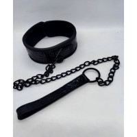 Нашийник з повідцем DS Fetish Collar with leash black iron Нашийник з повідцем DS Fetish Collar with leash black iron