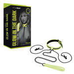 Нашийник із затискачами для сосків люмінесцентний Whipsmart Glow In The Dark, зелений