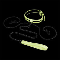 Нашийник із затискачами для сосків люмінесцентний Whipsmart Glow In The Dark, зелений