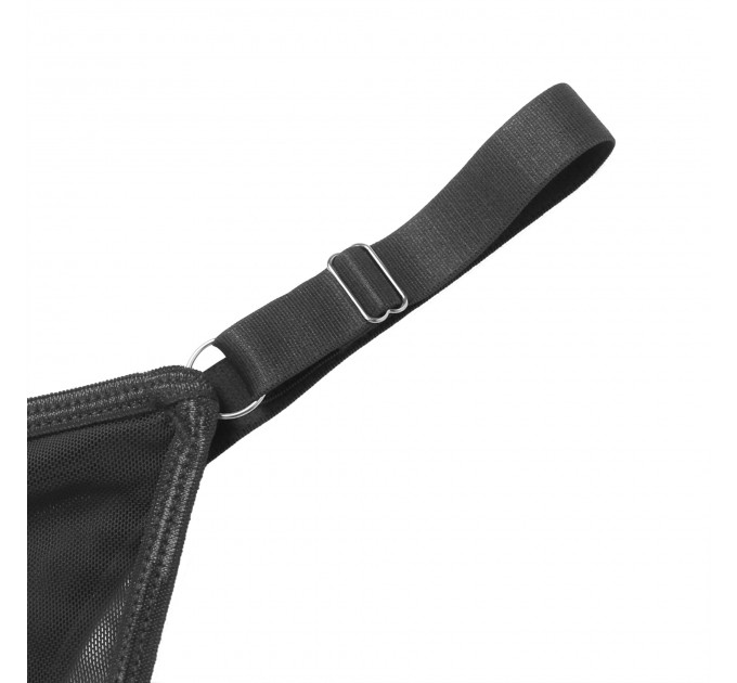 Сукня-пеньюар максі з розрізами Star Night з трусиками, з мереживом, чорна, L