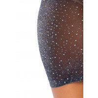 Платье со стразами Leg Avenue Rhinestone полупрозрачное, черное, O/S