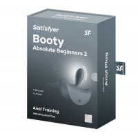 Тонкая, каплевидная пробка Satisfyer Booty Absolute Beginners 2 с вибрацией, серая