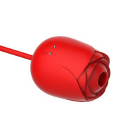 Вакуумний стимулятор у вигляді троянди Every Night Toys з пульсацією, червоний