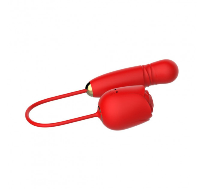 Вакуумный стимулятор в виде розы Every Night Toys с пульсацией, красный