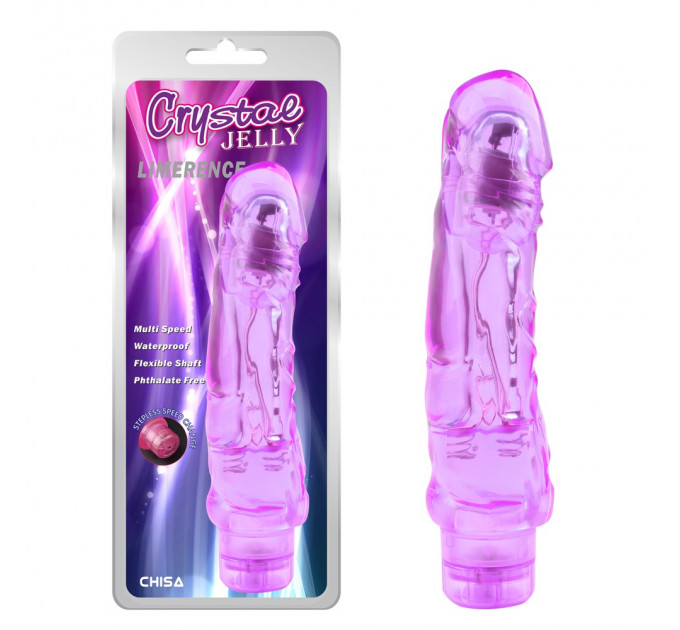 Вибромассажер Chisa Crystal Jelly Limerence с ярко выраженной головкой, фиолетовый
