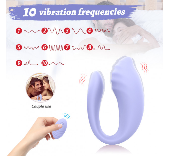 Вібратор для пар Every Night Toys Cosima з дистанційним керуванням, лавандовий, 10 режимів