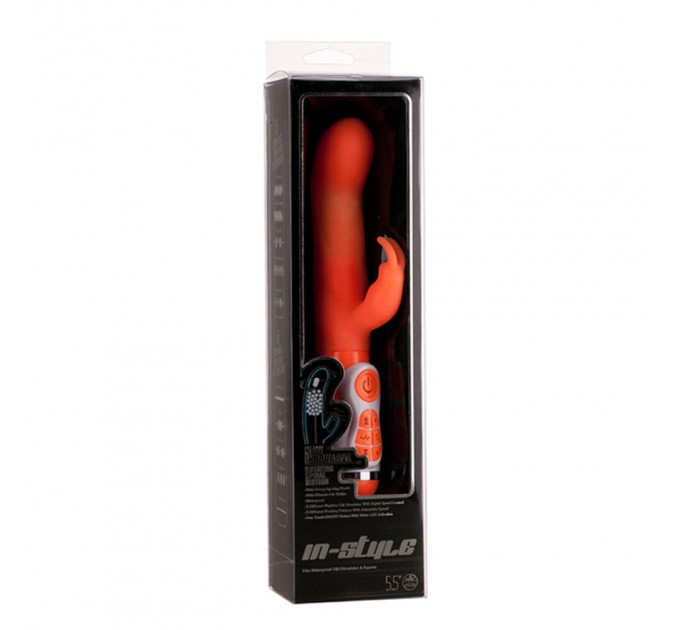 Вібратор-кролик з бусинами, що обертаються NMC INSTYLE DUO VIBRATOR, помаранчевий