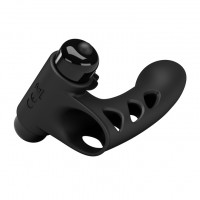 Вібратор на палець Pretty Love Orlando з кліторальною стимуляцією, чорний