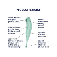 Вибратор с волновой стимуляцией Satisfyer Twirling Pro с приложением, мятный