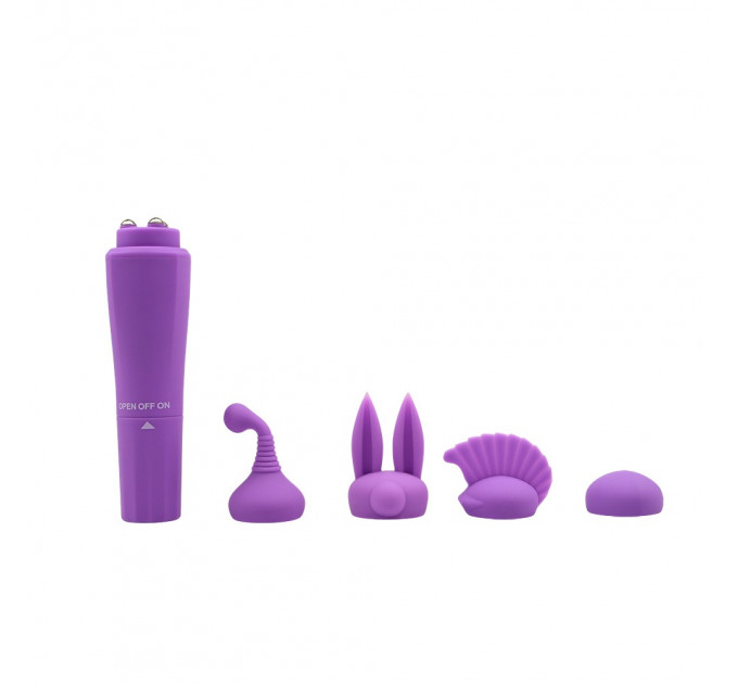 Вибро-стимулятор для клитора + 4 насадки Chisa Sweet Breeze, фиолетовый