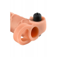 Вибронасадка на член удлиняющая +5 см Pipedream FX Vibr Real Feel 2, телесная, 16.5 х 4.5 см