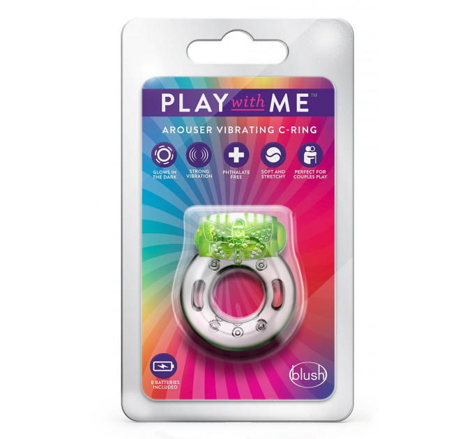 Эрекционное виброкольцо PLAY WITH ME AROUSER VIBRATING C-RING GREEN