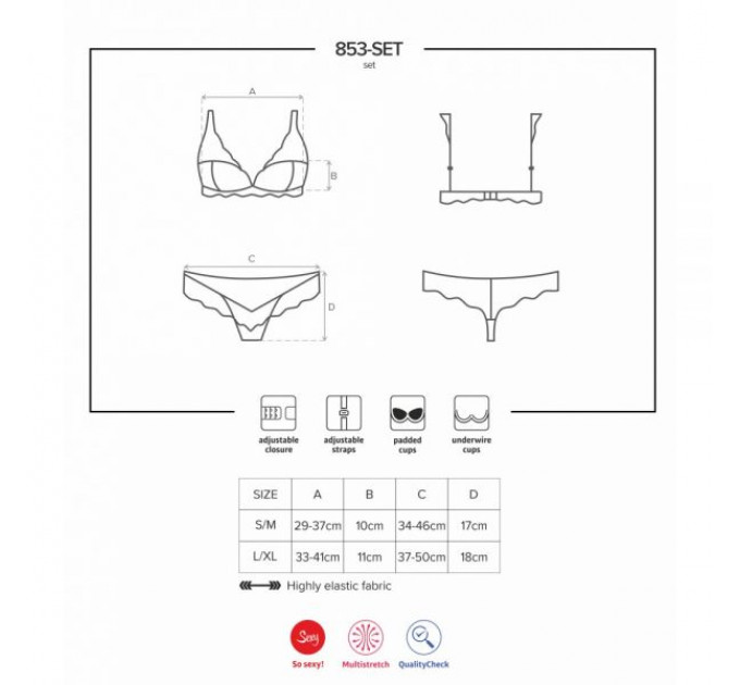 Комплект Obsessive 853-SET-3 2 pcs set red S/M