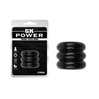 Широкое эрекционное кольцо из трех ярусов Chisa GK Power Triad Cock Ring, черное